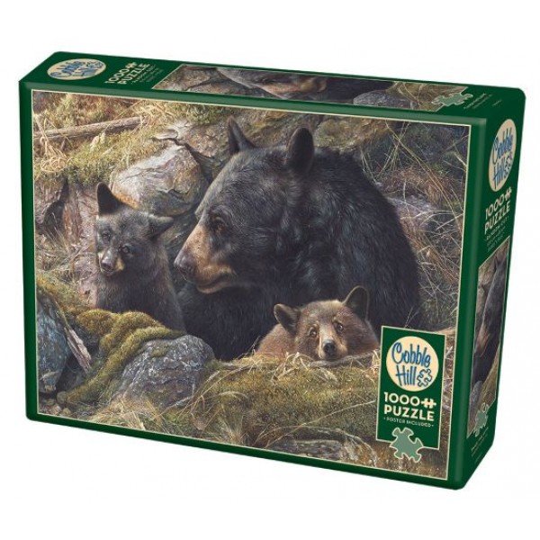 Rodzina niedźwiedzi brunatnych, 1000el.(Puzzle+plakat) - Sklep Art Puzzle